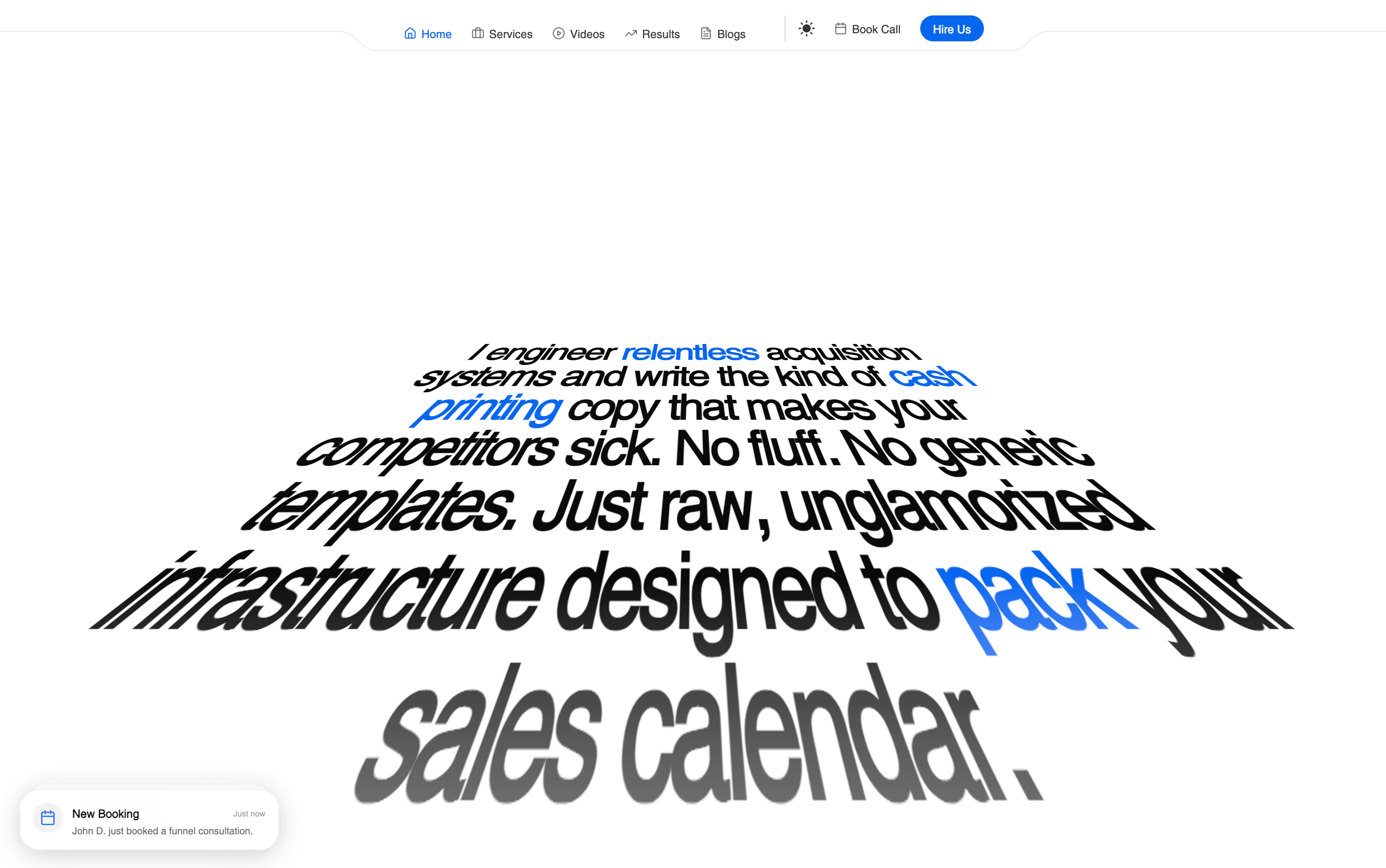 Alicia - Brutalist Agency & VSL Template Preview 2